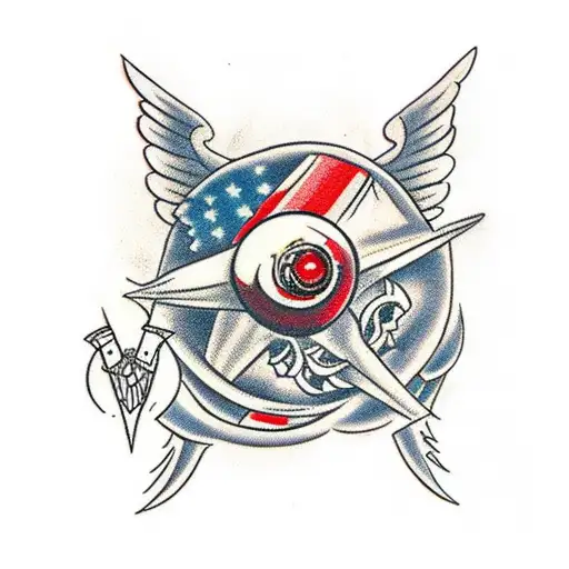 Cartoon Bomb With Wings And Blood On The Bomb