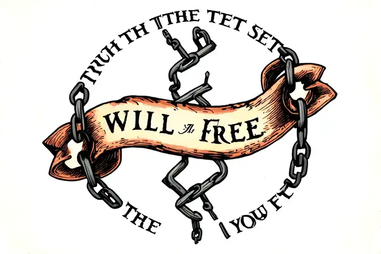 Broken Chains With The Words The Truth Will Set You Free