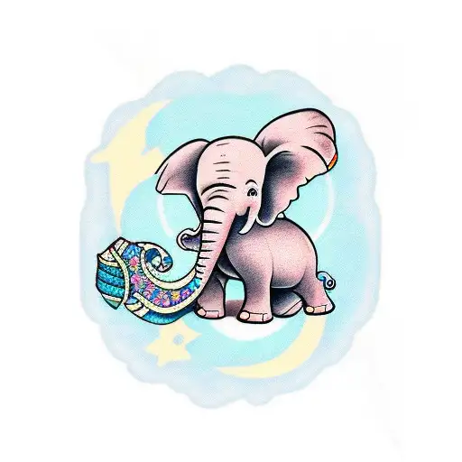 Breast Cancer Survivor Ribbon Elephant