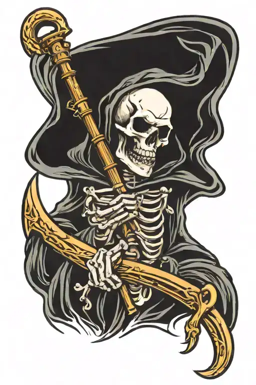Skulls Grim Reaper With Scythe