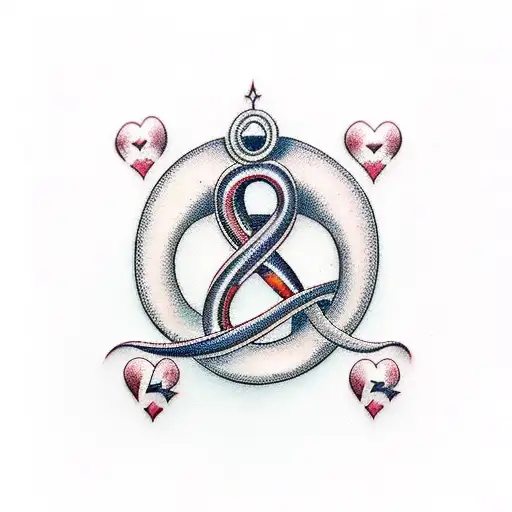 Infinity Symbol With Hearts And The Names Antoni And Lukasz