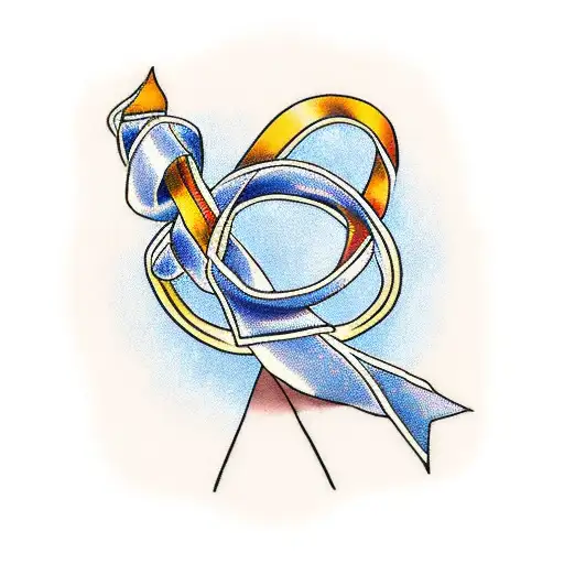 A Uterine Cancer Ribbon With The Word 'Brave'
