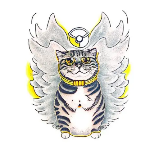 Cute Yellow Cat Wings