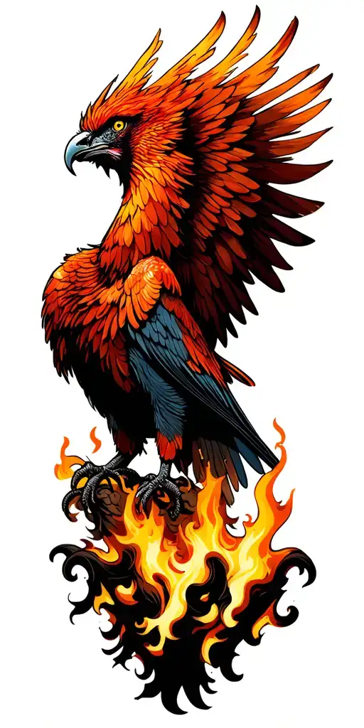 A Realistic Phoenix Rising From The Ashes