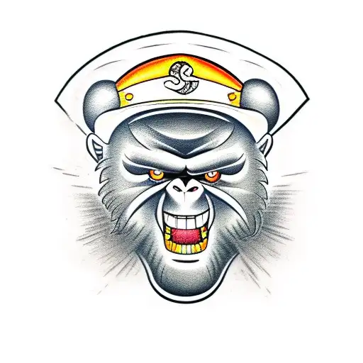 Angry Monkey With Cap