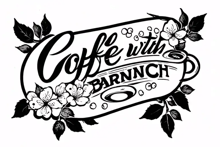 Coffee Barnch With Leaves And Coffee Cherry Blossom Tree