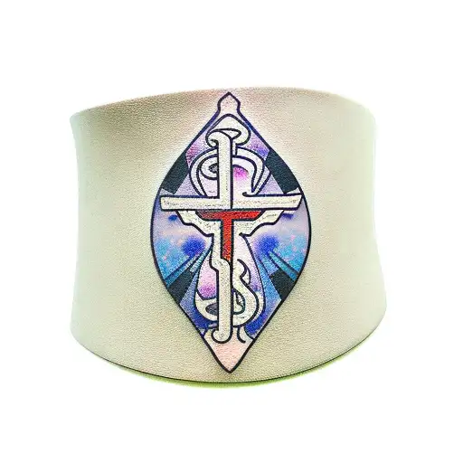 Cross With 3 Line Armband