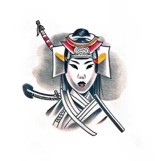 Samurai Girl With Mask