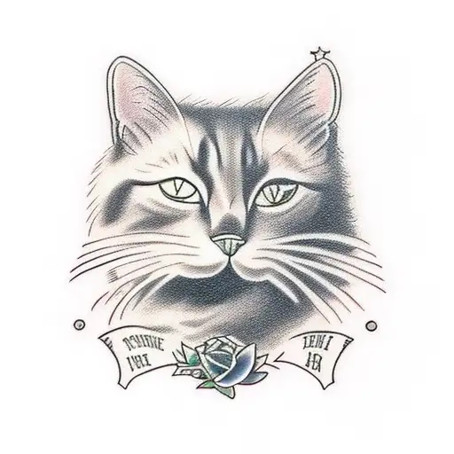 Black Cat Mourning At A Grave