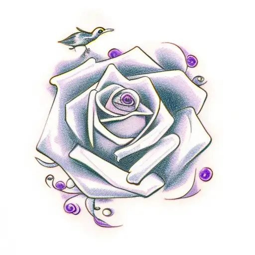 Purple Rose With A Horse Coming Out Of It