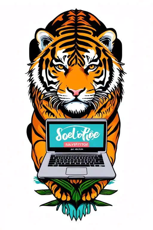 Tiger With Laptop