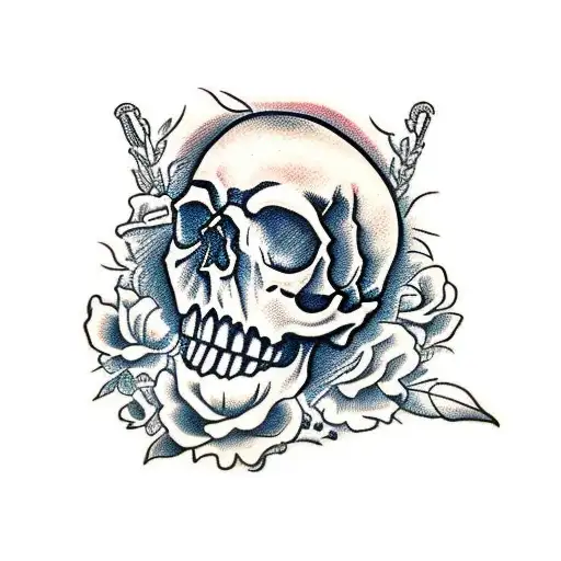 Skull With A Flower In The Eye