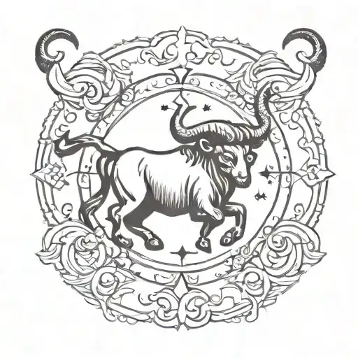 Simple Taurus Zodiac Sign And Sagittarius Zodiac Sign