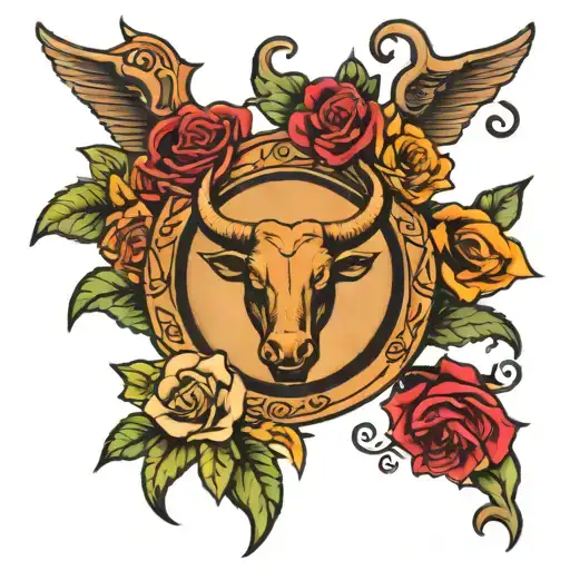 Family Tattoo With The Taurus Zodiac Sign And Sagittarius Zodiac