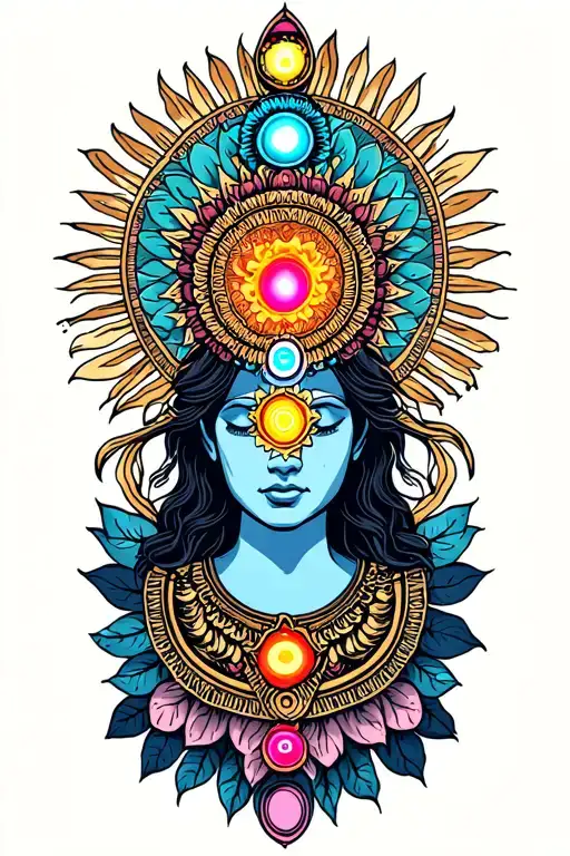 Veda Chakras Radiating Light