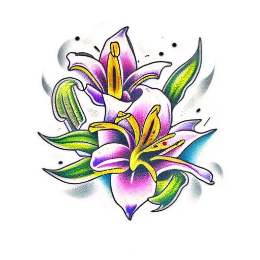 2 Lillies And 1 Sunflower