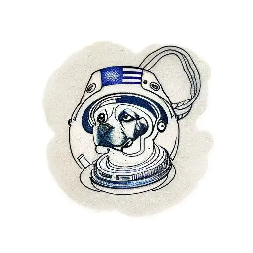 A Tattoo Of An Astronaut Dog