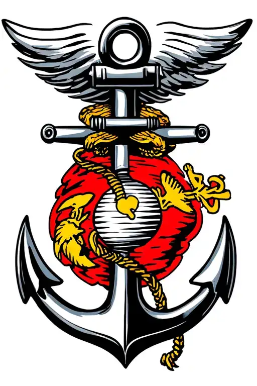 Plain Marine Corps Anchor And Tornado Tunnel Over The Anchor