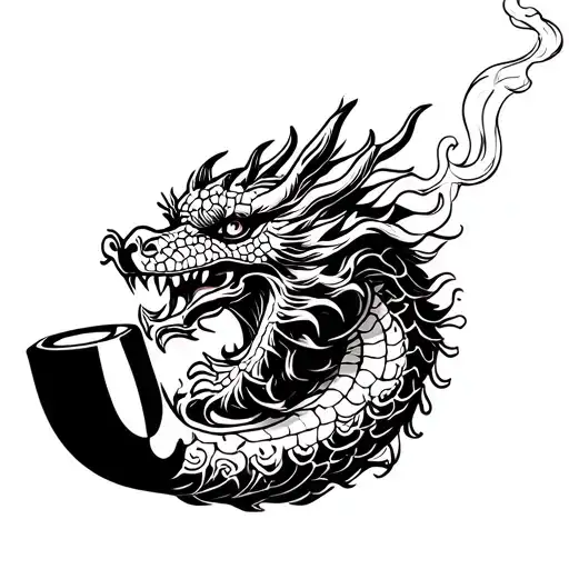 Japanese Dragon Smoking Pipe Halfsleeve