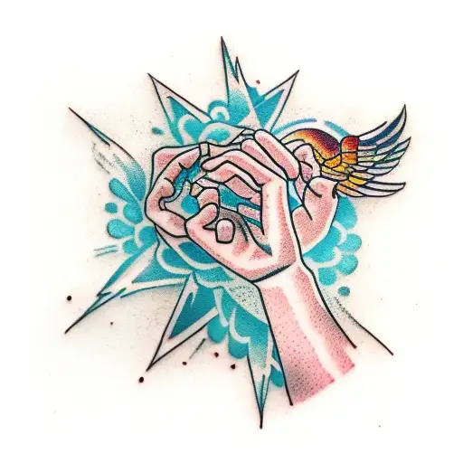 Hand Holding Broken Glass