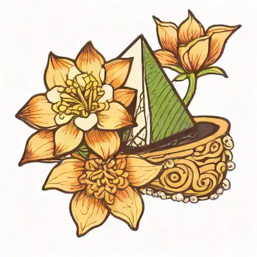 Cute Onigiri On Lotus Flower