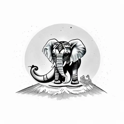 Elephant In A Combat Sport Pose