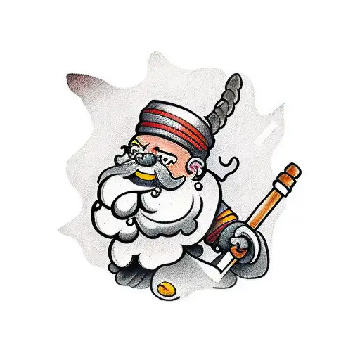Mountain Dwarf Miner With A Pickaxe