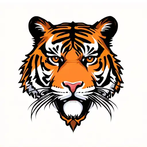 Tiger Face Logo For Sports