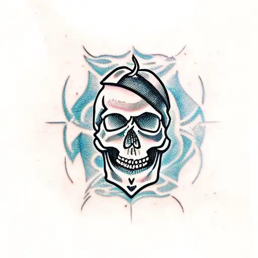 Skull And Hourglass With Candle