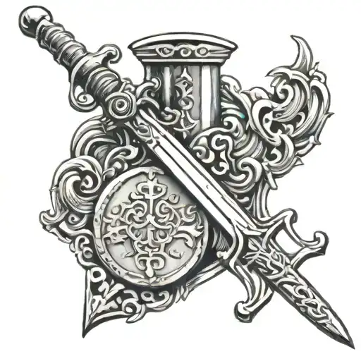 Sword Coins Fortis Fortuna Adiuvat