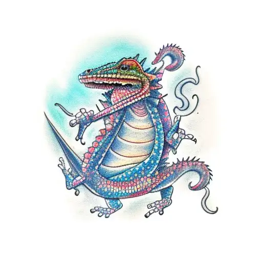 A Chameleon A Dragon And A Bear