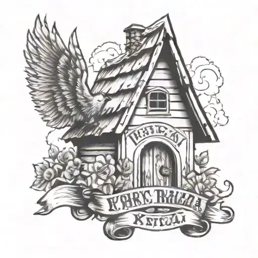 The Inscription Kyrza On The Background Of A Dog House