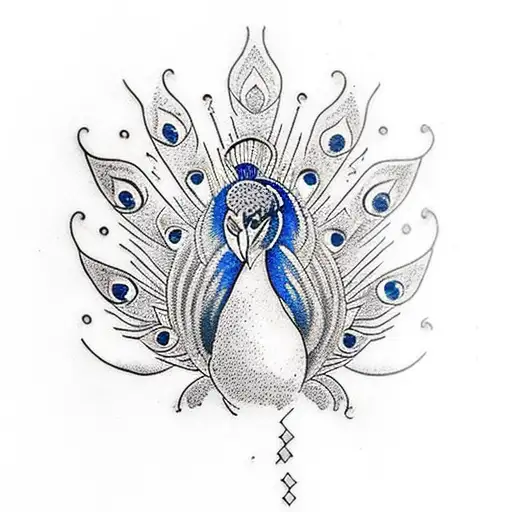 Profile Of Peacock Inside An Elaborate Picture Frame