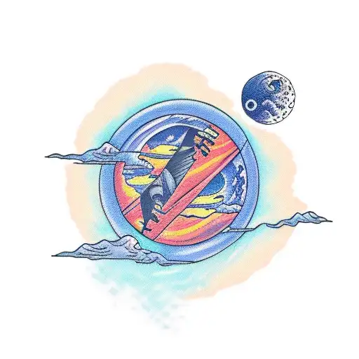 Full Moon Reflected On A Lake