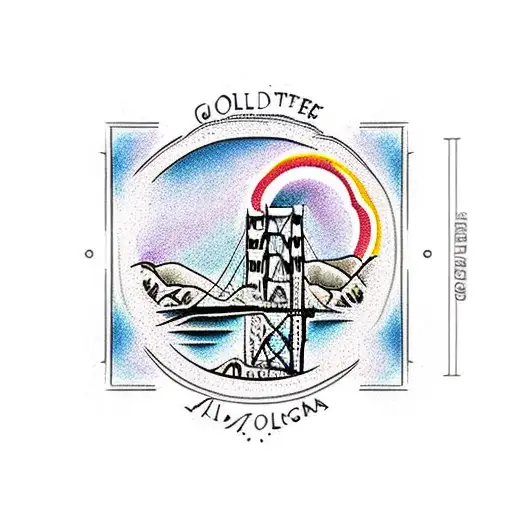 Golden Gate Bridge With Tree Inside Shape Of California