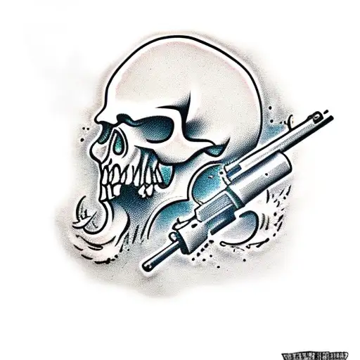 Gun Cowboy Skull