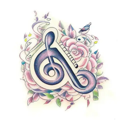 A Music Note Tree With Birds Perched On The Branches