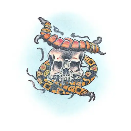 A Traditional-style Tattoo Of A Stack Of Cash With A Scorpion Crawling Out Of It