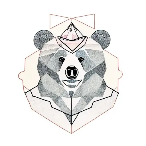 Bear Surrounded By Geometric Shapes