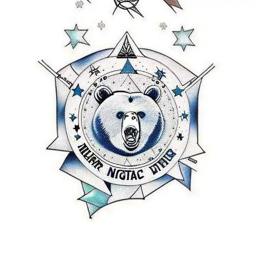 Bear With The North Star And Big Dipper Inside