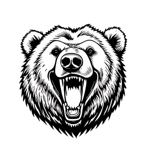 Grizzly Bear Head Roar