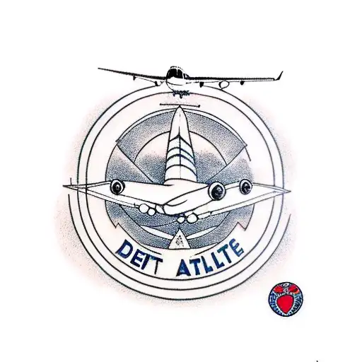 Teapot With An Airplane Or The Delta Airlines Logo