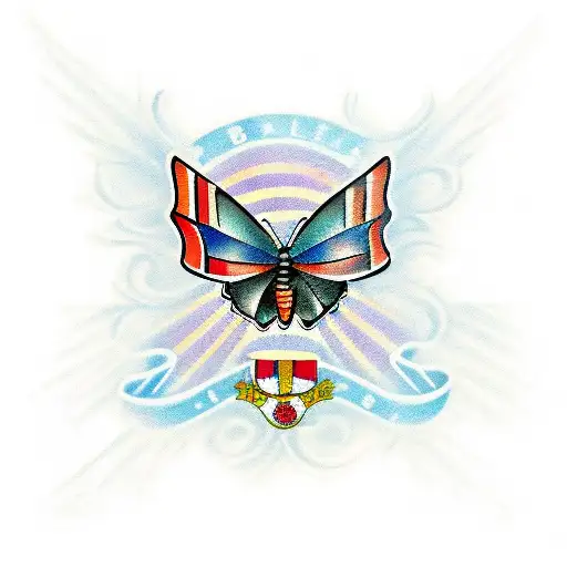 Butterfly With Color Of Barcellona's Flag