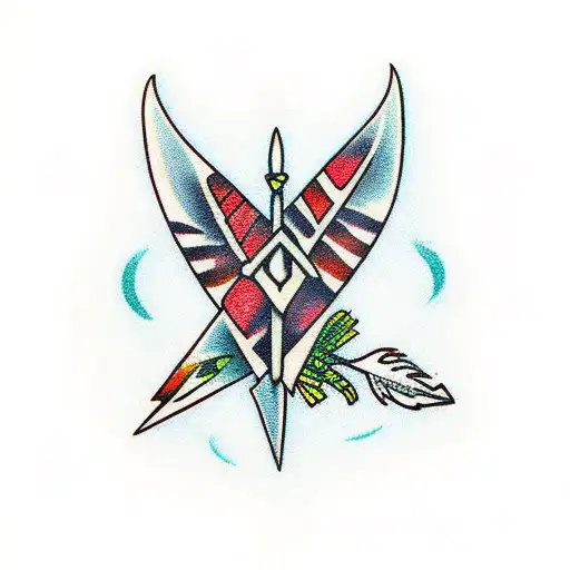 Stone Arrowhead With A Feather Tail