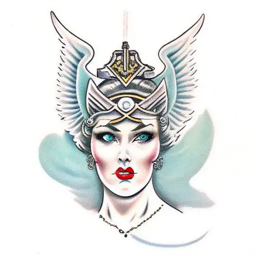 Female Angel Warrior Bust In Color