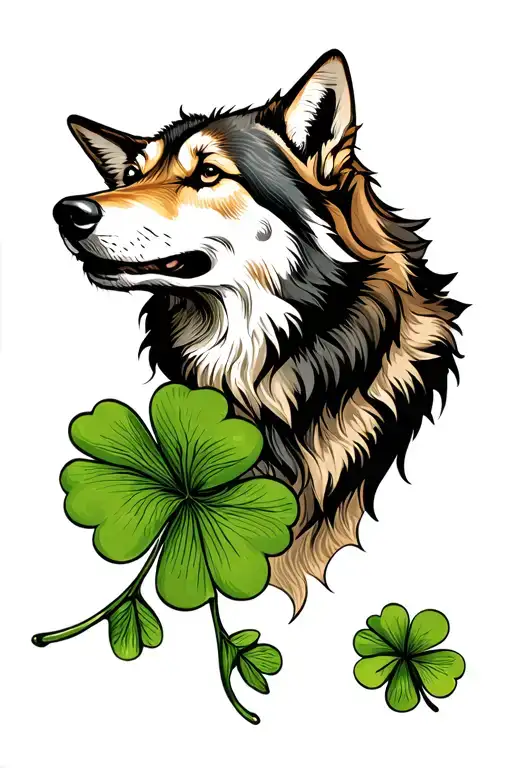 Wolf With Clover