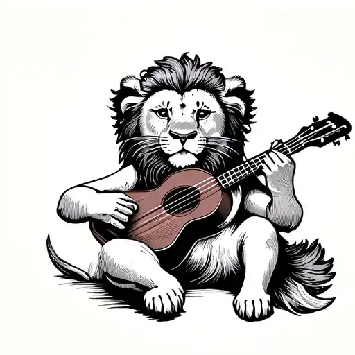 Little Lioness Plays Ukulele