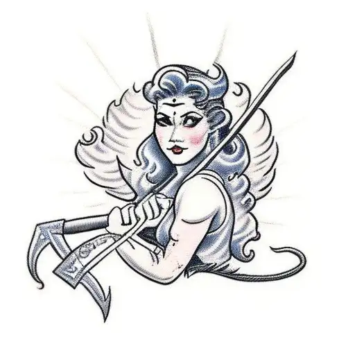 A Female Archer And A Thunderstorm