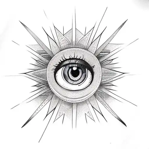 Eye Inside Triangle With Mandala Background