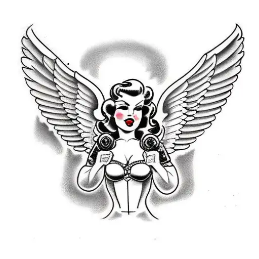 Female Pin Up Angel Warrior